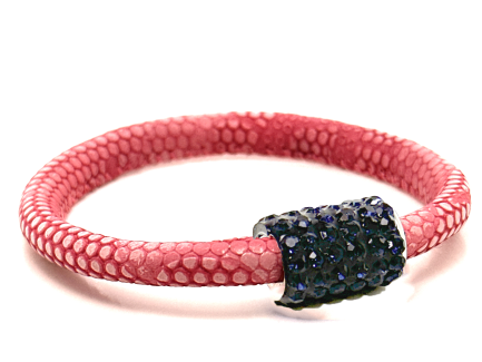 Girocollo Snake Pink Chiusura Magnetica Cristalli Blu Notte