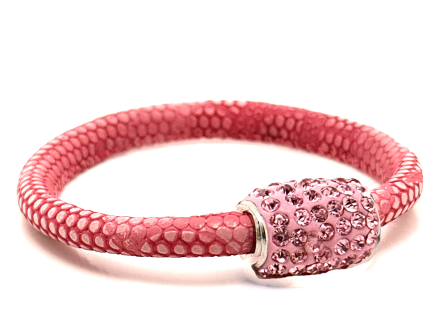 Girocollo Snake Pink Chiusura Magnetica Cristalli Rosa