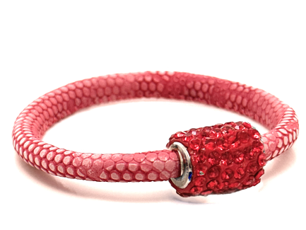 Girocollo Snake Pink Chiusura Magnetica Cristalli Rosso