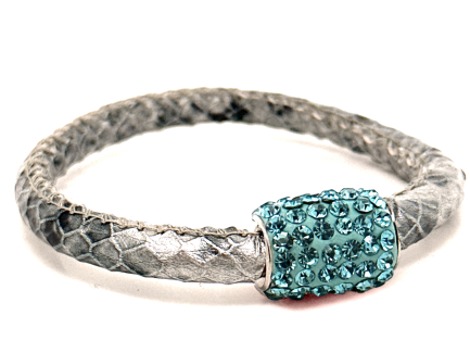 Girocollo Snake Silver Chiusura Magnetica Cristalli Turchese