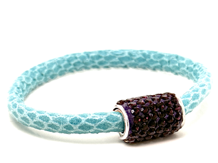 Girocollo Snake Tiffany Chiusura Magnetica Cristalli Viola