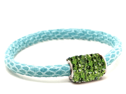 Girocollo Snake Tiffany Chiusura Magnetica Cristalli Verde Chiaro