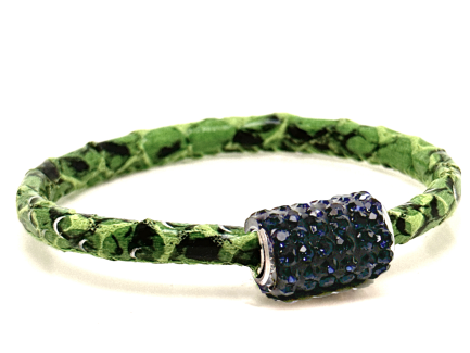 Girocollo Snake Green Chiusura Magnetica Cristalli Blu Notte