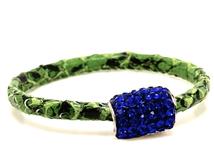 Girocollo Snake Green Chiusura Magnetica Cristalli Blu