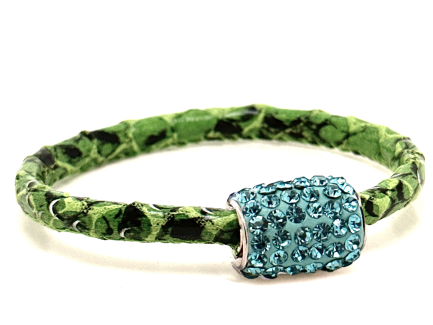 Girocollo Snake Green Chiusura Magnetica Cristalli Turchese