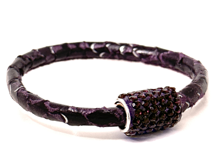 Girocollo Snake Violet Chiusura Magnetica Cristalli Viola