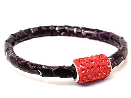 Girocollo Snake Violet Chiusura Magnetica Cristalli Arancione