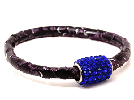 Girocollo Snake Violet Chiusura Magnetica Cristalli Blu