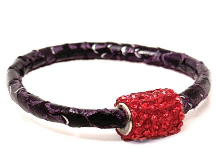 Girocollo Snake Violet Chiusura Magnetica Cristalli Rosso