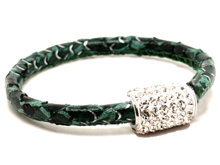 Girocollo Snake Mint Chiusura Magnetica Cristalli Bianco