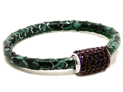 Girocollo Snake Mint Chiusura Magnetica Cristalli Viola