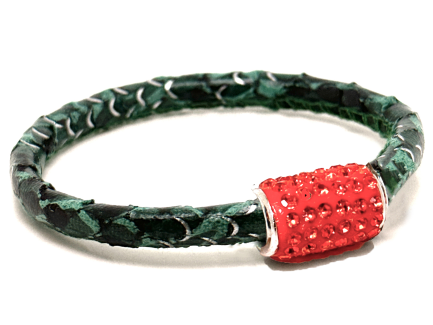 Braccialetto Snake Mint Chiusura Magnetica Cristalli Arancione