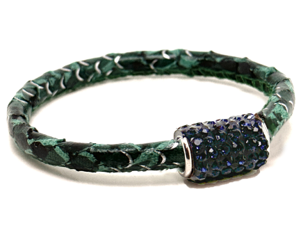 Braccialetto Snake Mint Chiusura Magnetica Cristalli Blu Notte