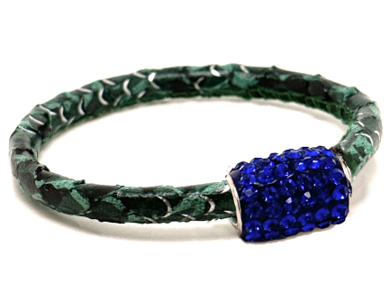 Girocollo Snake Mint Chiusura Magnetica Cristalli Blu