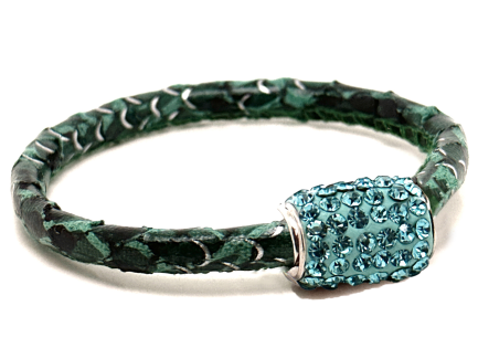 Girocollo Snake Mint Chiusura Magnetica Cristalli Turchese