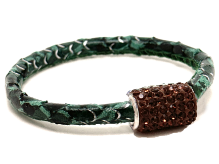 Girocollo Snake Mint Chiusura Magnetica Cristalli Marrone