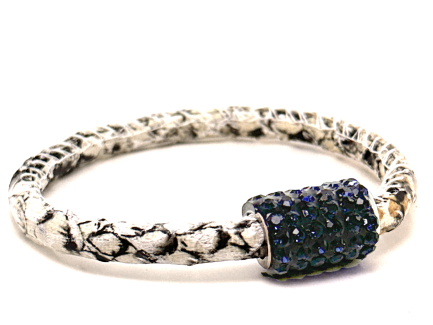 Girocollo Snake White Chiusura Magnetica Cristalli Blu Notte