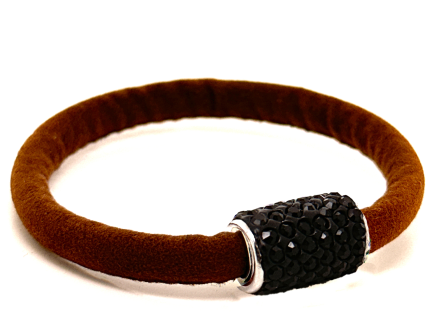 Girocollo Venice Brown Chiusura Magnetica Cristalli Neri