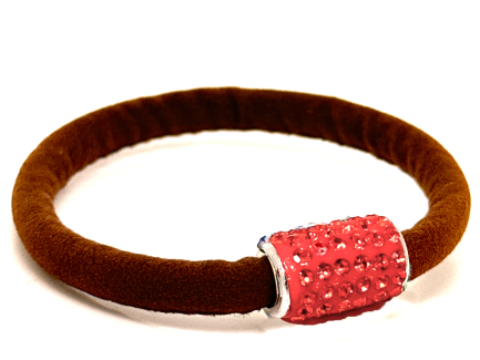 Braccialetto Venice Brown Chiusura Magnetica Cristalli Arancione