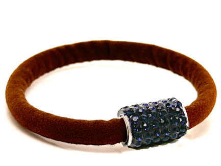 Braccialetto Venice Brown Chiusura Magnetica Cristalli Blu Notte