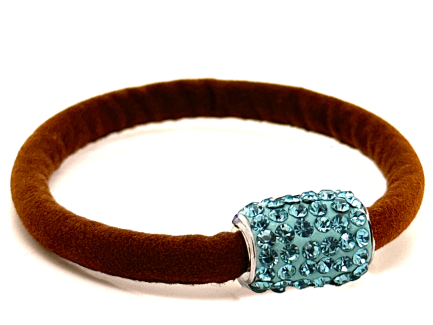 Girocollo Venice Brown Chiusura Magnetica Cristalli Turchese