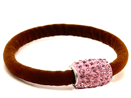 Girocollo Venice Brown Chiusura Magnetica Cristalli Rosa