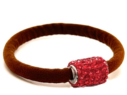 Girocollo Venice Brown Chiusura Magnetica Cristalli Rossi