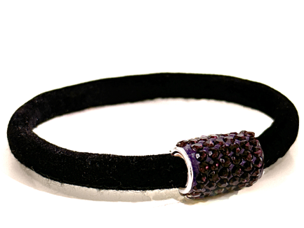 Braccialetto Venice Black Chiusura Magnetica Cristalli Viola