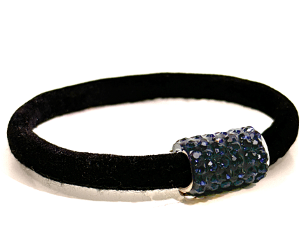 Braccialetto Venice Black Chiusura Magnetica Cristalli Blu Notte