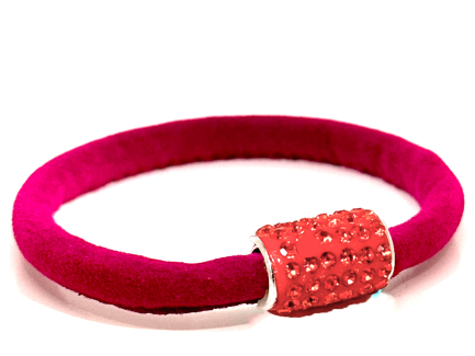 Braccialetto Venice Fucsia Chiusura Magnetica Cristalli Arancione