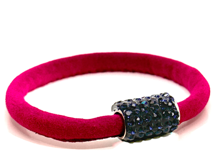 Braccialetto Venice Fucsia Chiusura Magnetica Cristalli Blu Notte