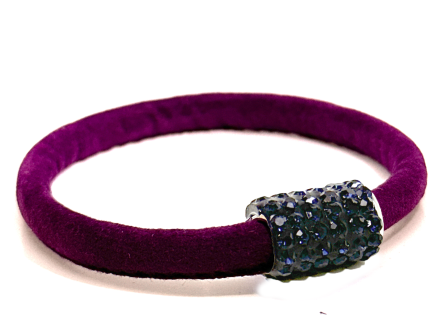 Braccialetto Venice Violet Chiusura Magnetica Cristalli Blu Notte